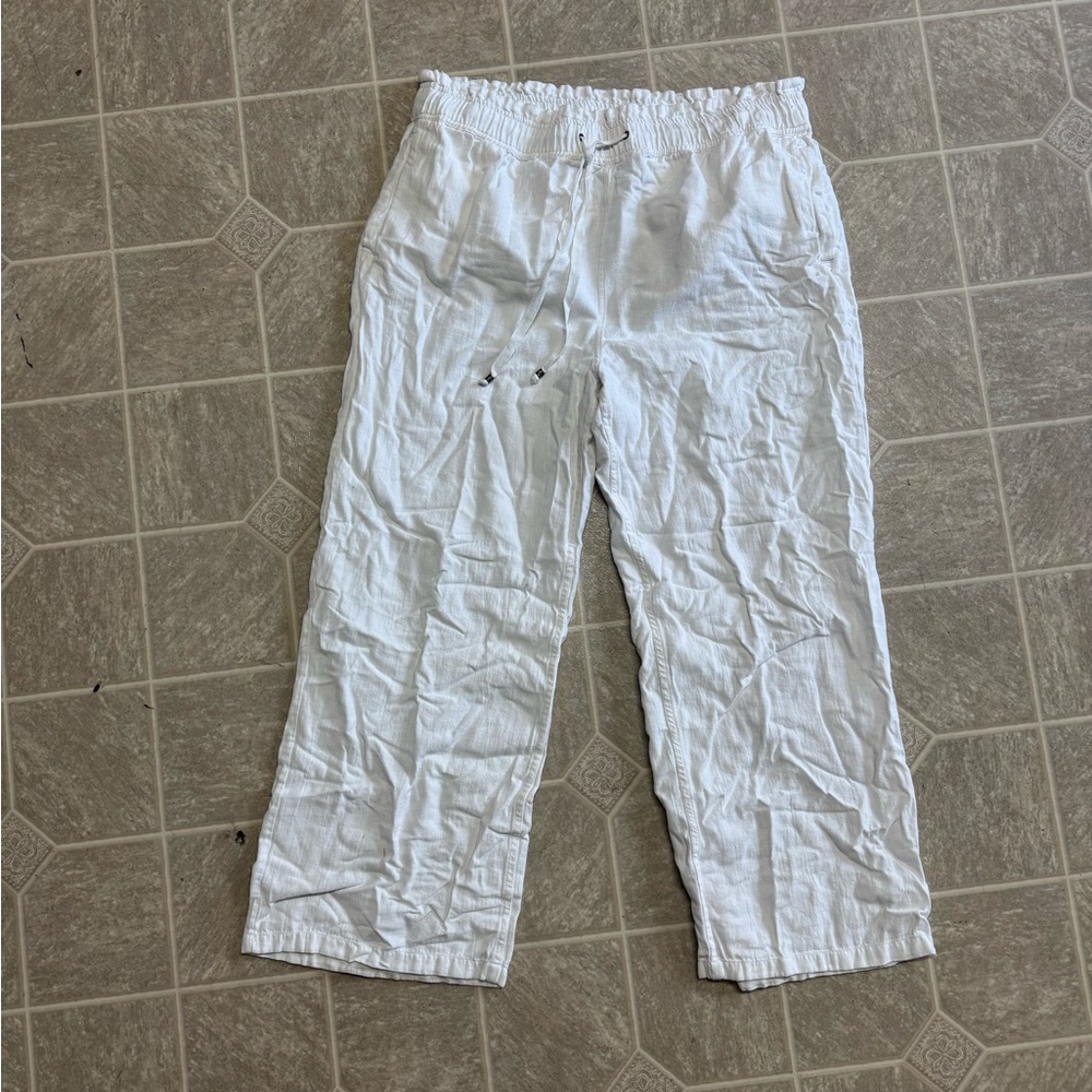 Women's White Linen Pants